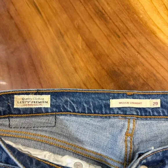 Levi's Wedgie Straight Jeans Women's 29 x 25.5 LVC Premium Stretch Denim E4-17 - Picture 4 of 8